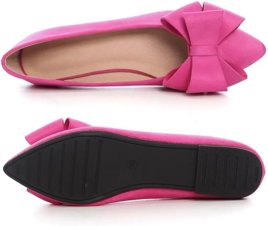 TN TANGNEST Women Fashion Bowknot Flats Comfort Pointed Toe Dress Shoes