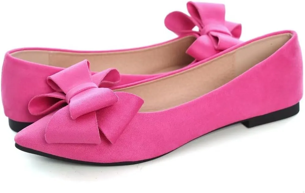 TN TANGNEST Women Fashion Bowknot Flats Comfort Pointed Toe Dress Shoes