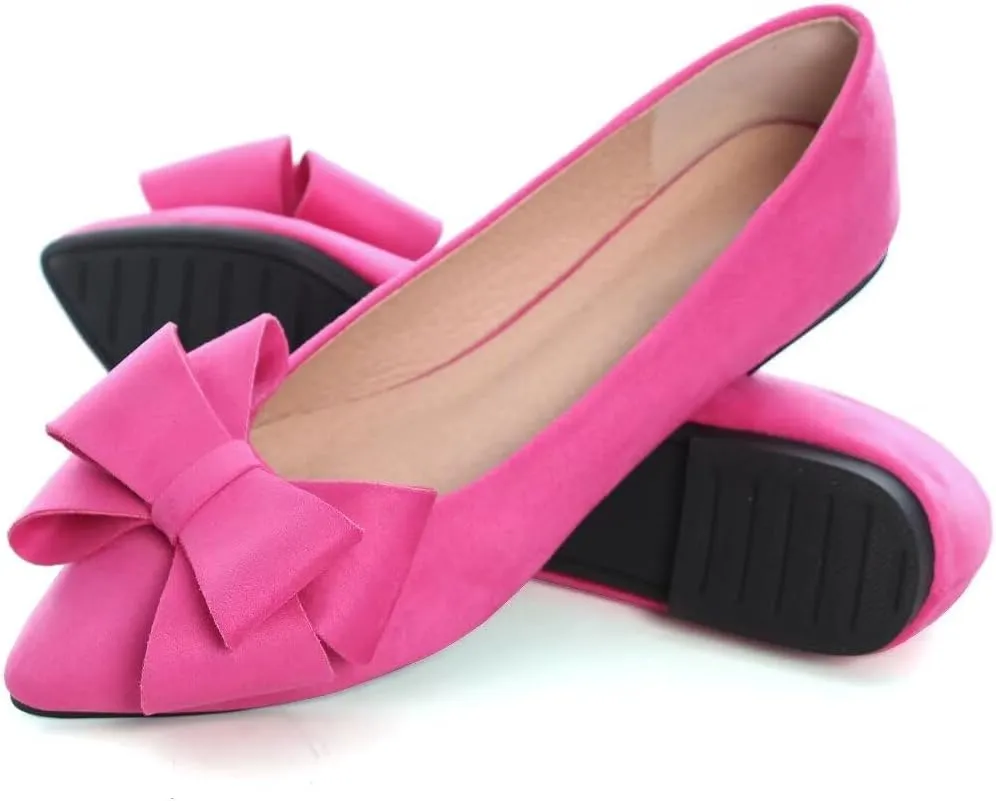 TN TANGNEST Women Fashion Bowknot Flats Comfort Pointed Toe Dress Shoes