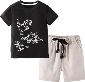 Toddler Boy Clothes Kids Summer Cotton Outfits Shirt Short Sets Size 2-7