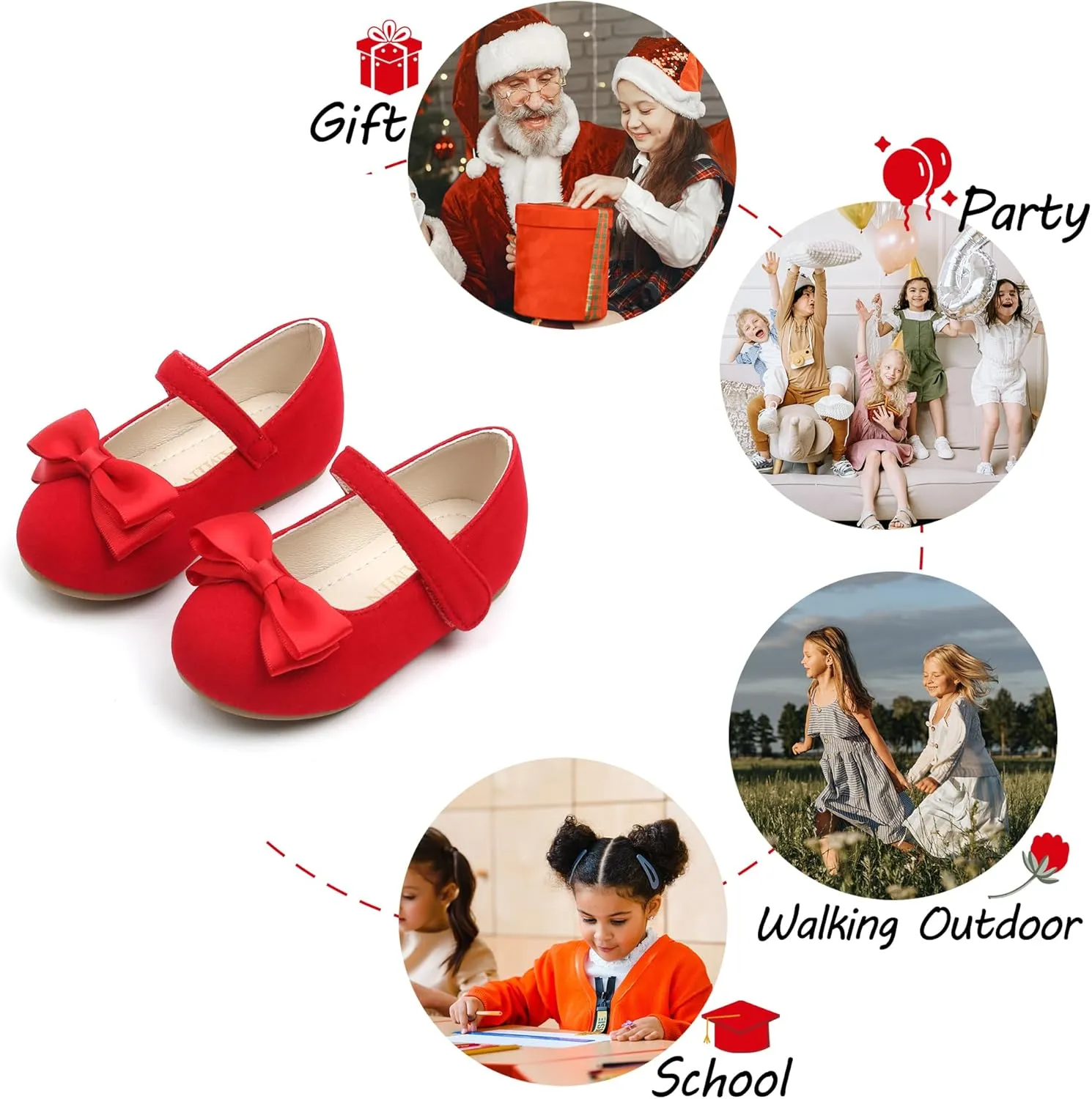 Toddler Flower Girl Dress Shoes - Little Girl Ballet Flats Wedding Party