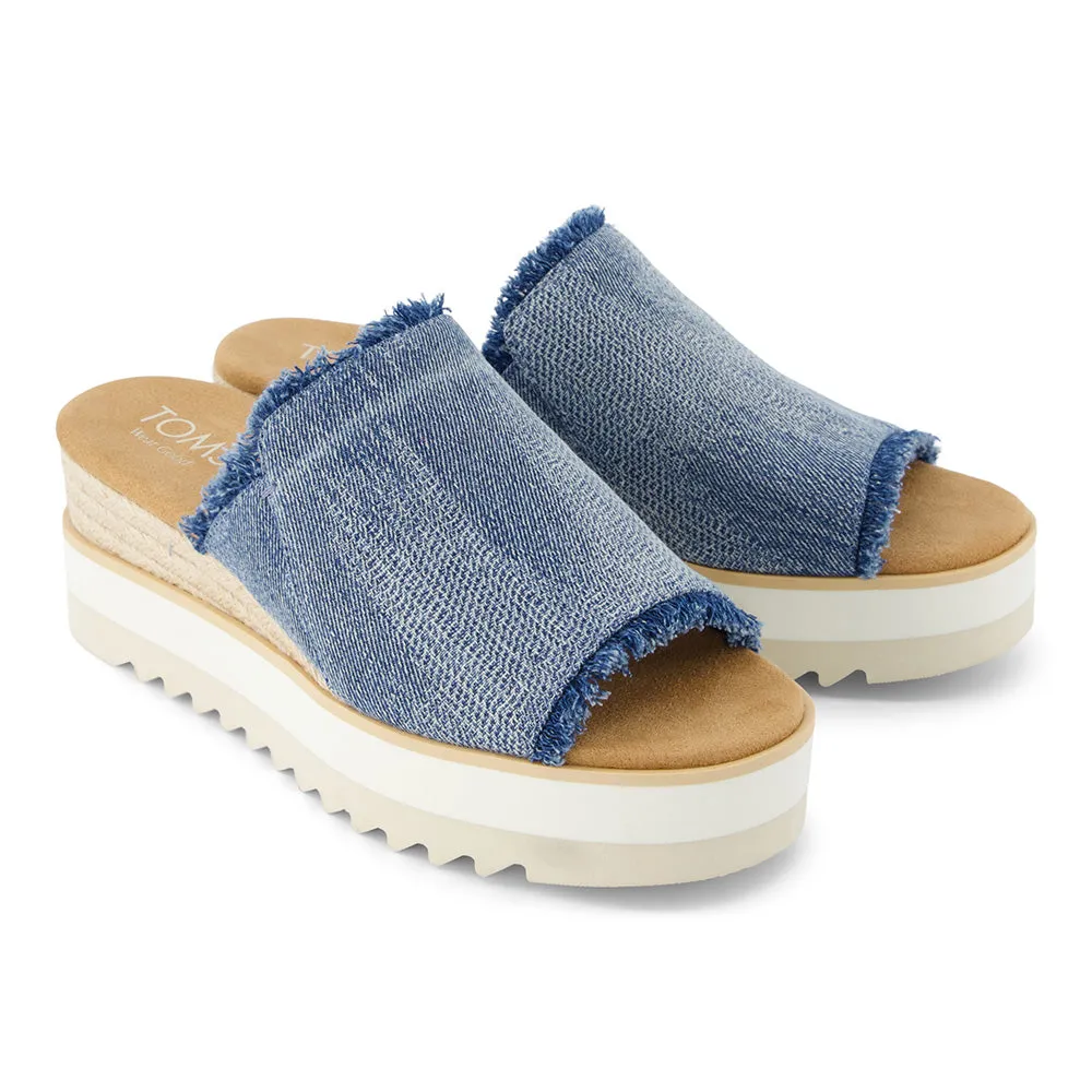 Toms Women Diana Mule Textured Denim/Fray
