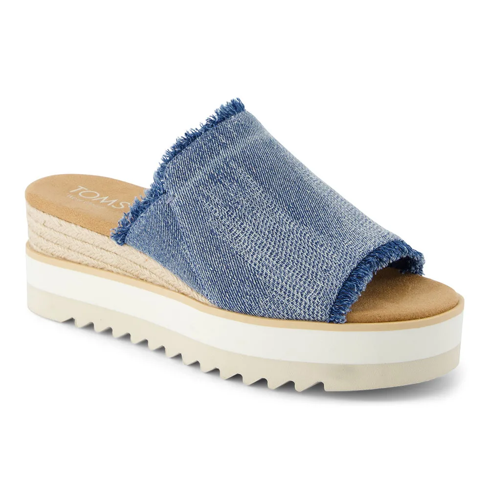 Toms Women Diana Mule Textured Denim/Fray