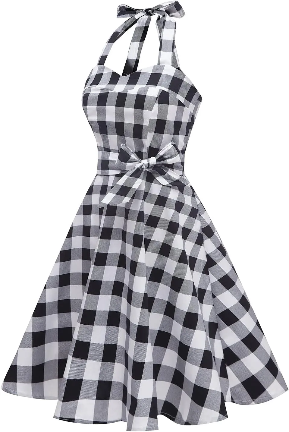 Topdress Women'sVintage Polka Audrey Dress 1950s Halter Retro Cocktail Dress