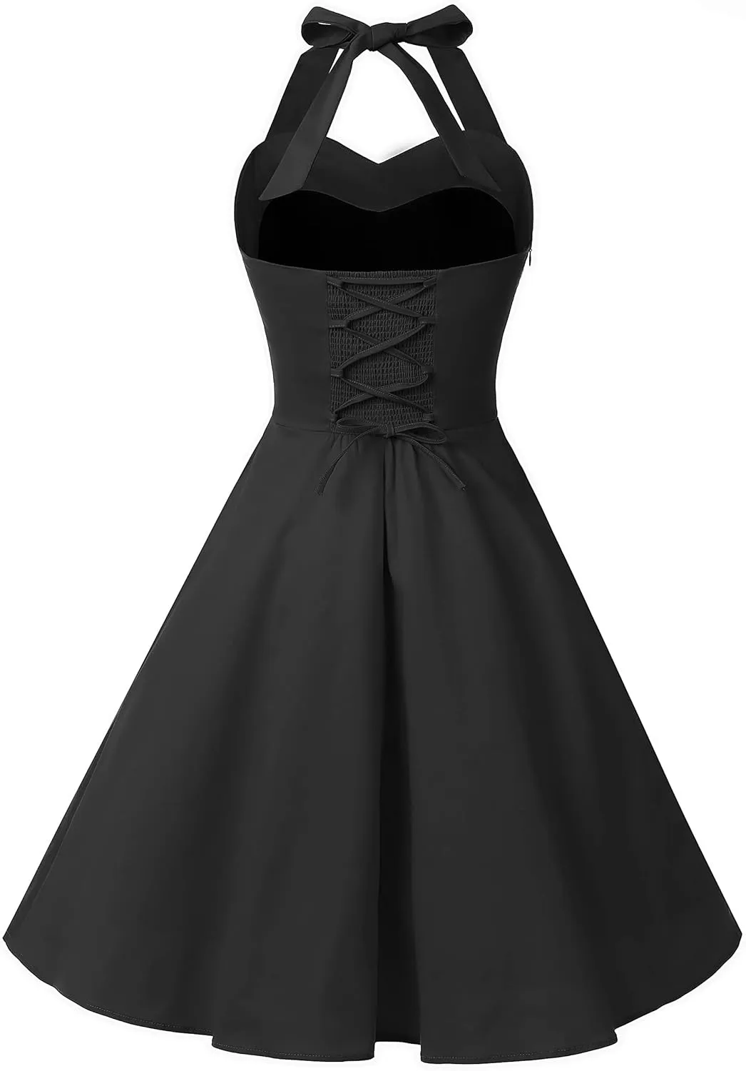 Topdress Women'sVintage Polka Audrey Dress 1950s Halter Retro Cocktail Dress
