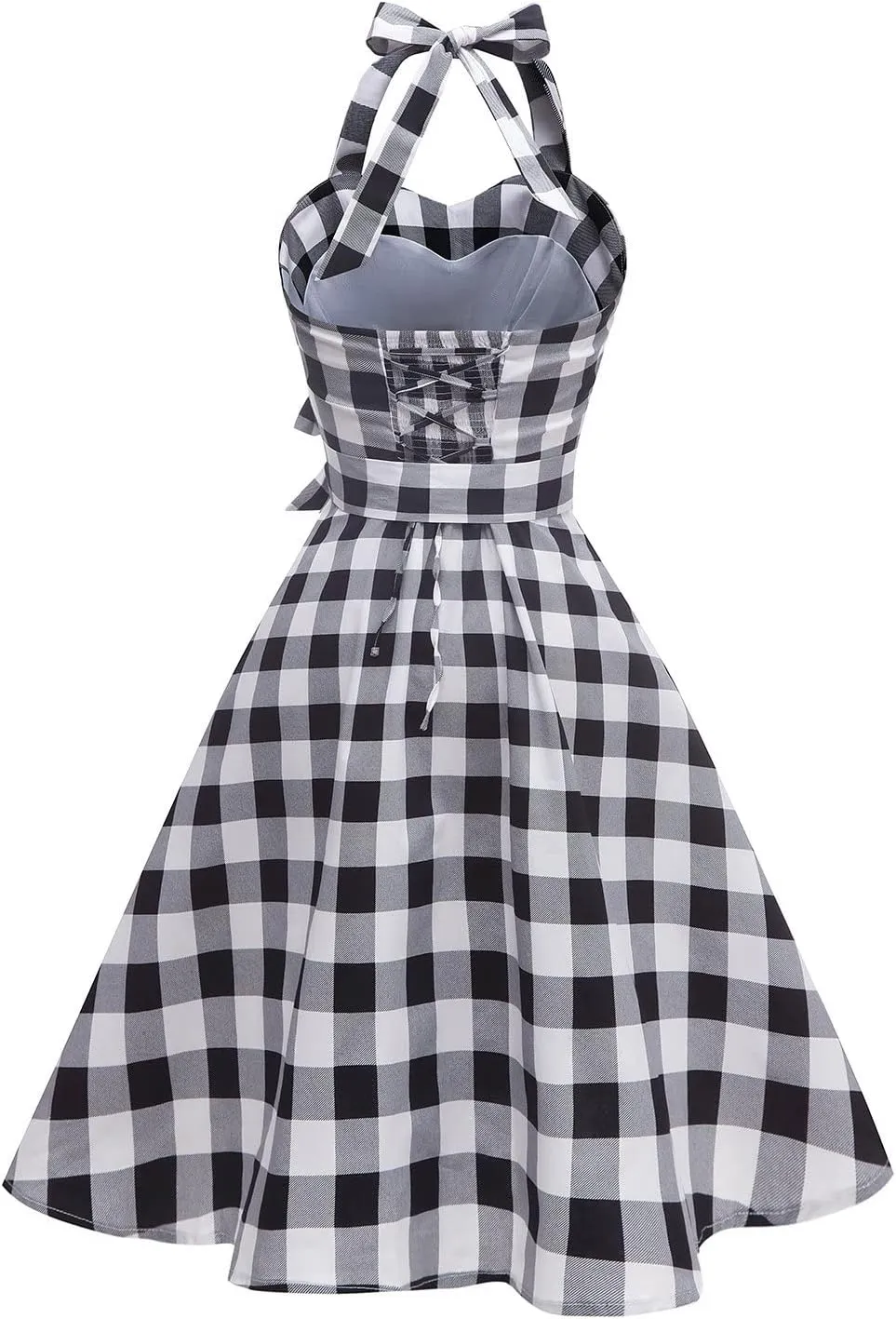 Topdress Women'sVintage Polka Audrey Dress 1950s Halter Retro Cocktail Dress