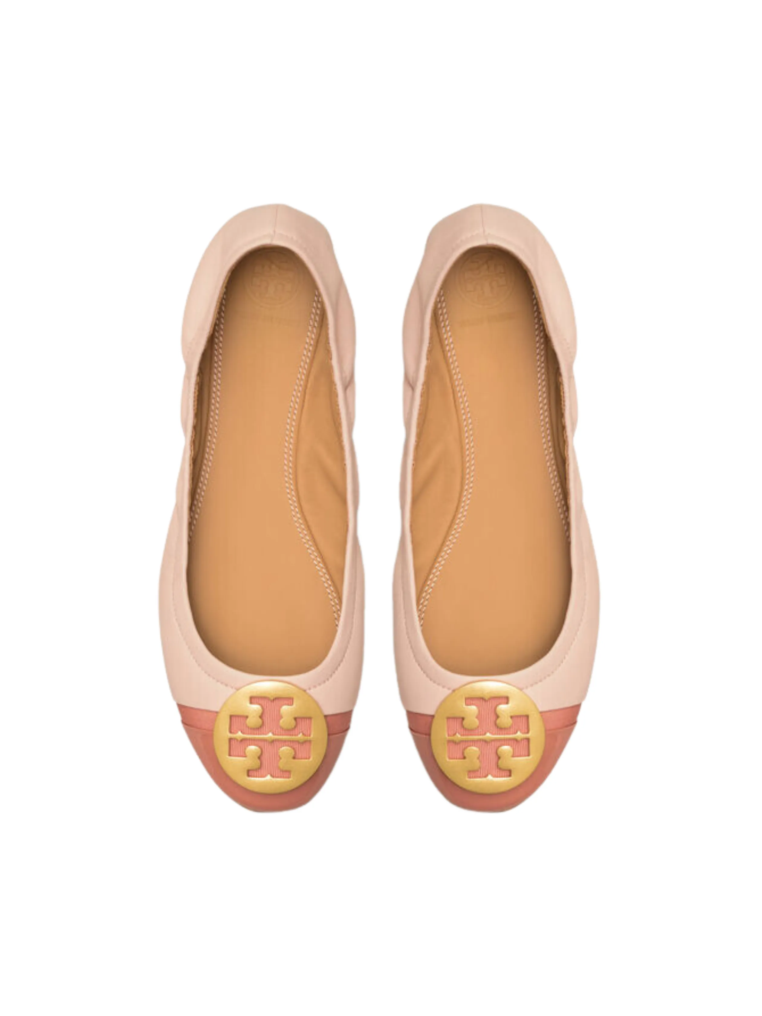 Tory Burch Minnie Patent Cap-Toe Ballet Flat Sea Shell Pink