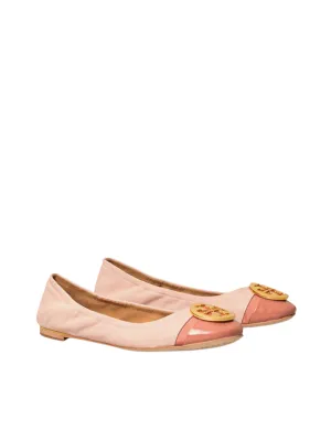 Tory Burch Minnie Patent Cap-Toe Ballet Flat Sea Shell Pink