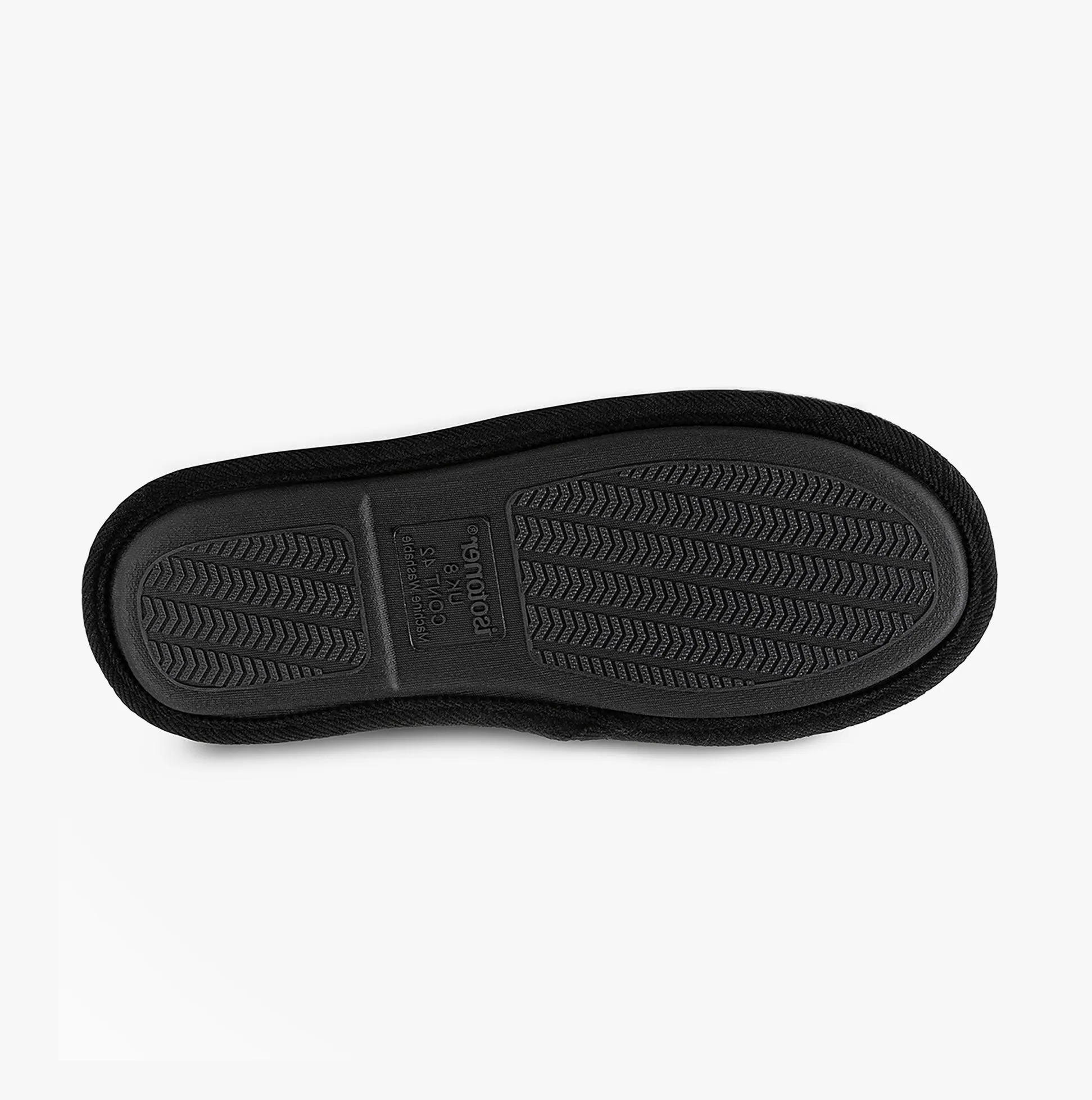 Totes Isotoner SWEPT BACK POPCORN Mens Mule Slippers Black