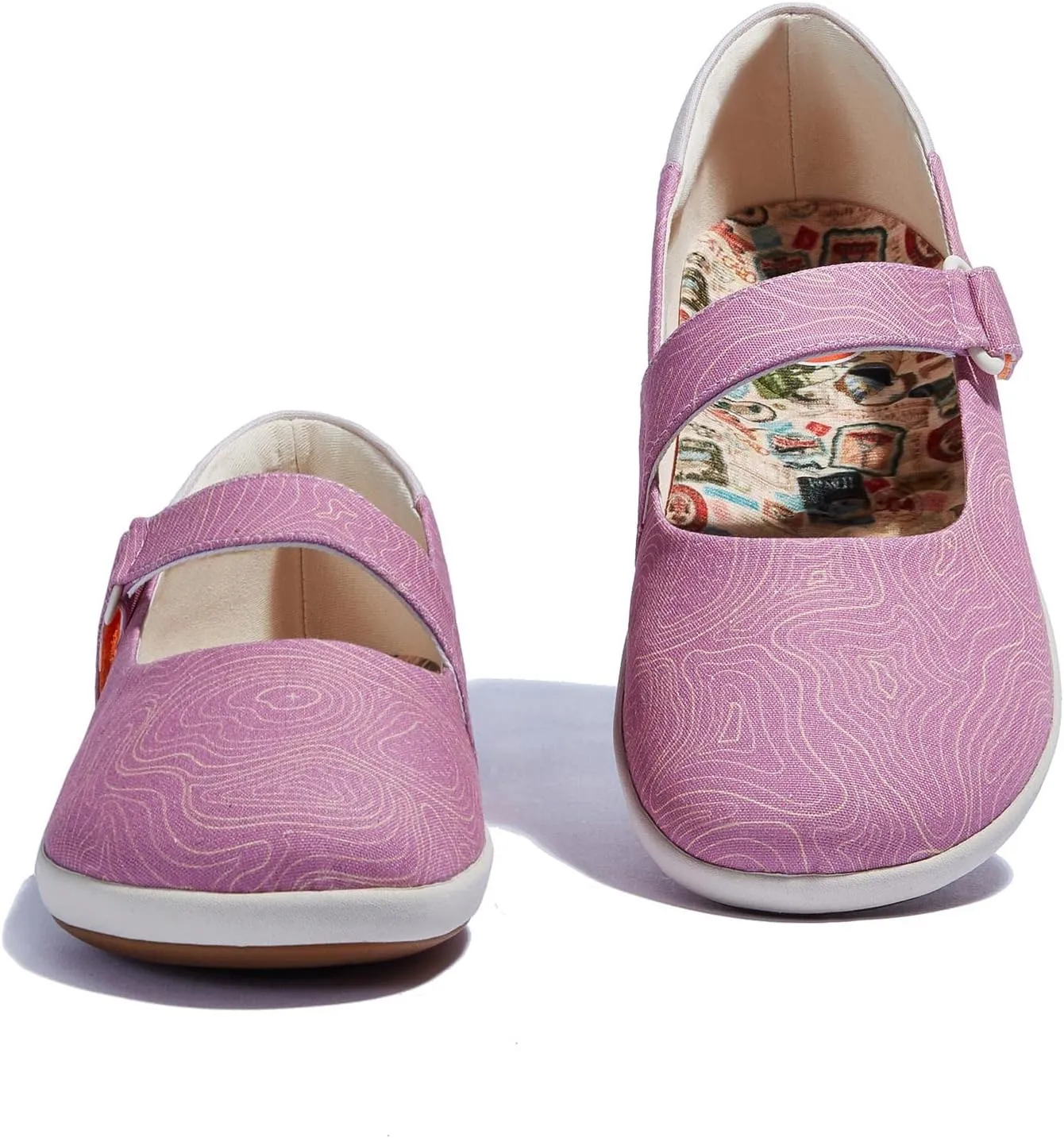 UIN Women's Mary Jane Flats Slip On Round Toe Casual Lightweight Comfortable Art Painted Travel Shoes Illites Ⅲ