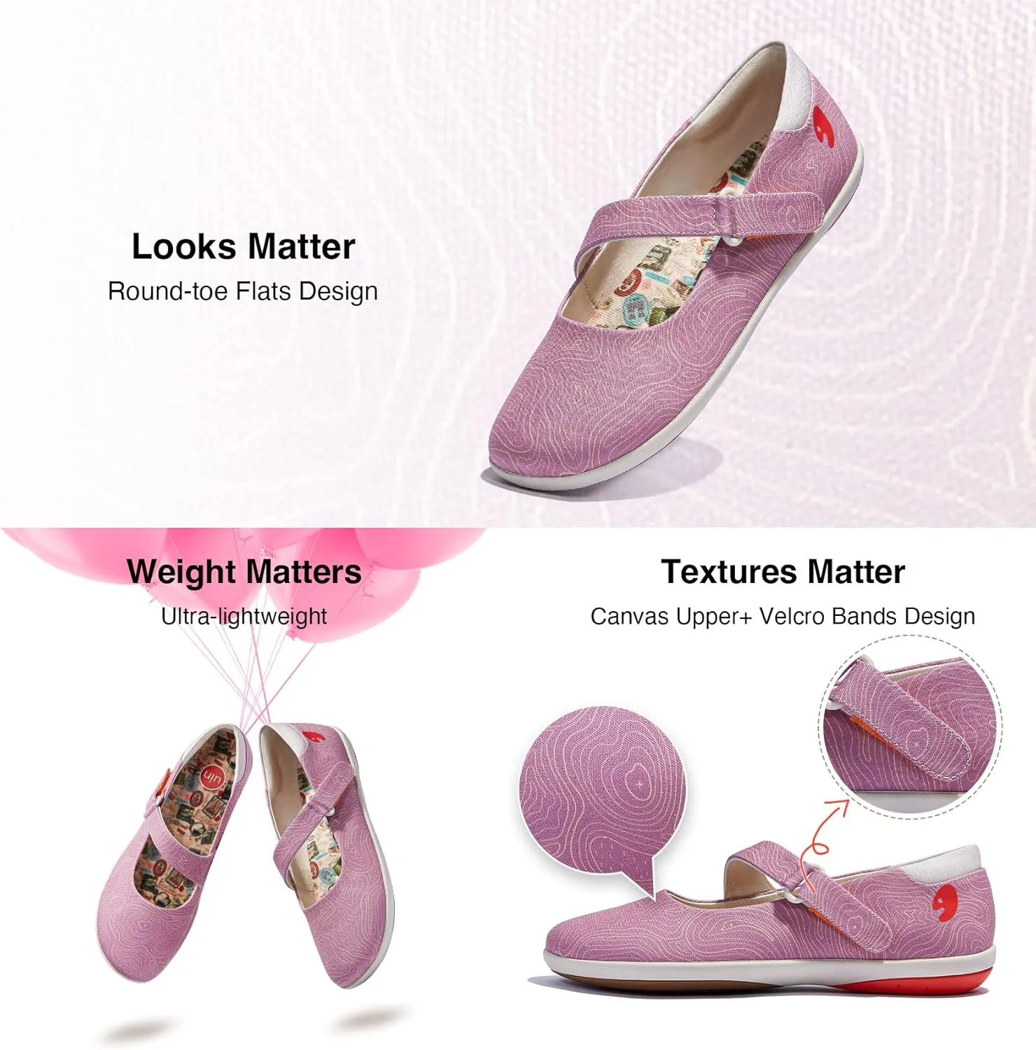 UIN Women's Mary Jane Flats Slip On Round Toe Casual Lightweight Comfortable Art Painted Travel Shoes Illites Ⅲ