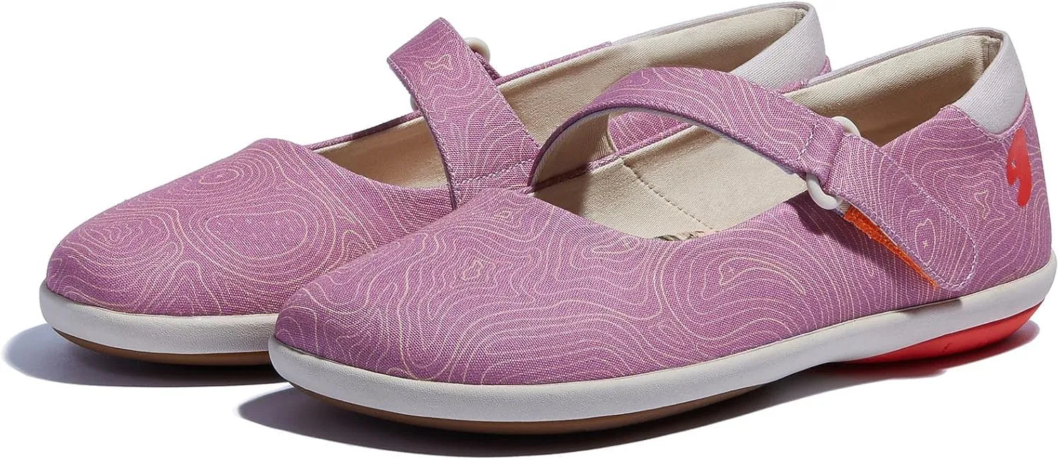 UIN Women's Mary Jane Flats Slip On Round Toe Casual Lightweight Comfortable Art Painted Travel Shoes Illites Ⅲ