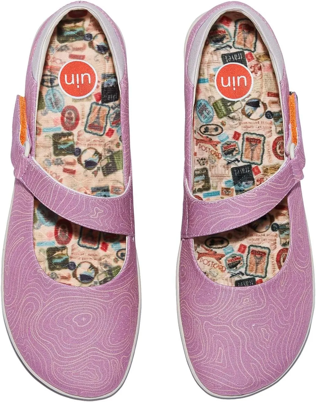 UIN Women's Mary Jane Flats Slip On Round Toe Casual Lightweight Comfortable Art Painted Travel Shoes Illites Ⅲ