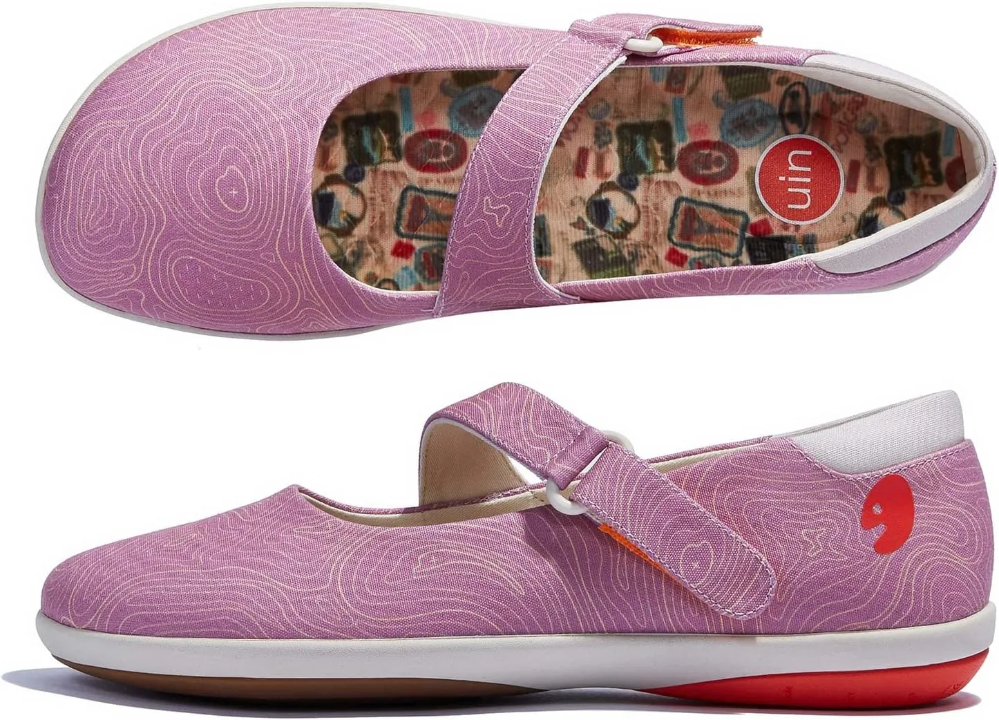 UIN Women's Mary Jane Flats Slip On Round Toe Casual Lightweight Comfortable Art Painted Travel Shoes Illites Ⅲ