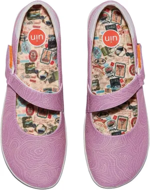 UIN Women's Mary Jane Flats Slip On Round Toe Casual Lightweight Comfortable Art Painted Travel Shoes Illites Ⅲ