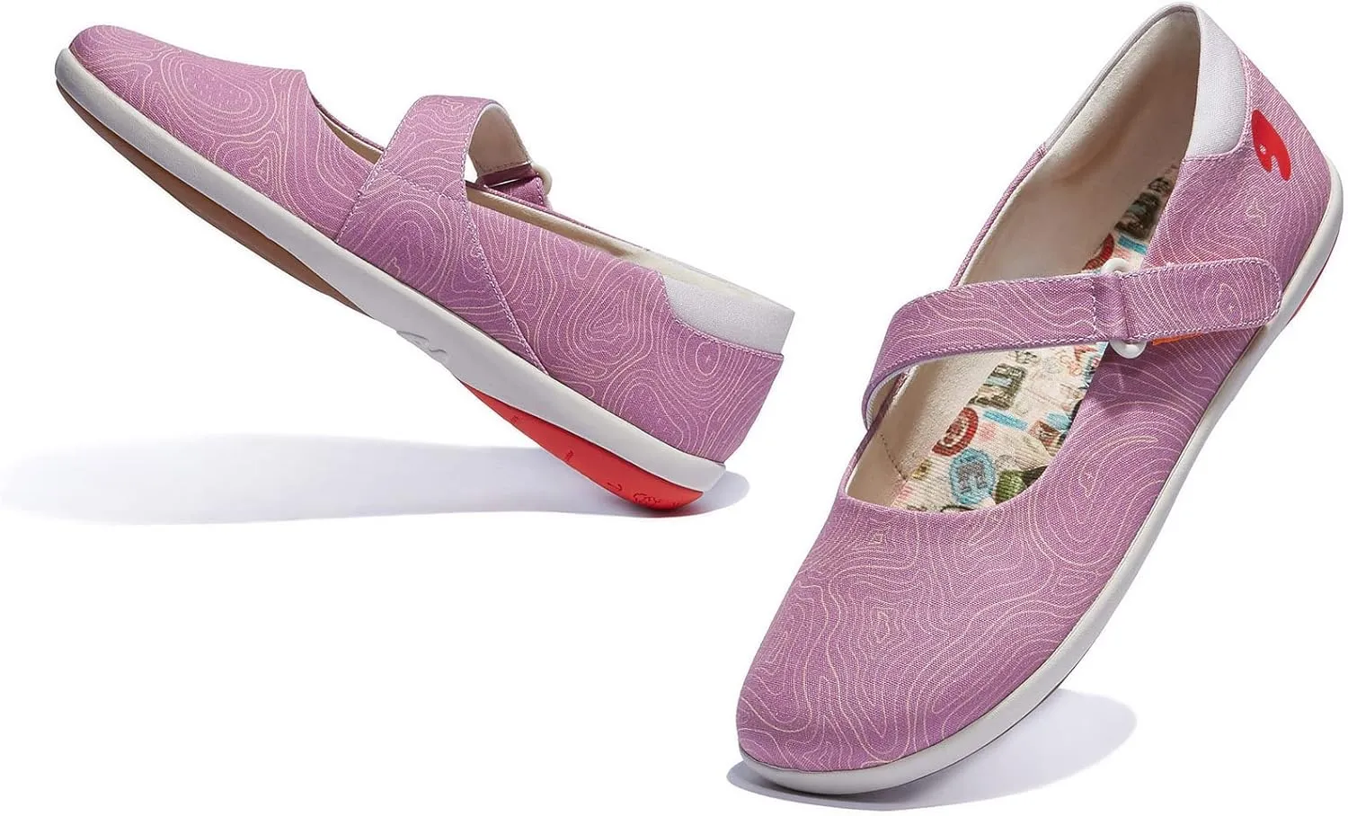 UIN Women's Mary Jane Flats Slip On Round Toe Casual Lightweight Comfortable Art Painted Travel Shoes Illites Ⅲ