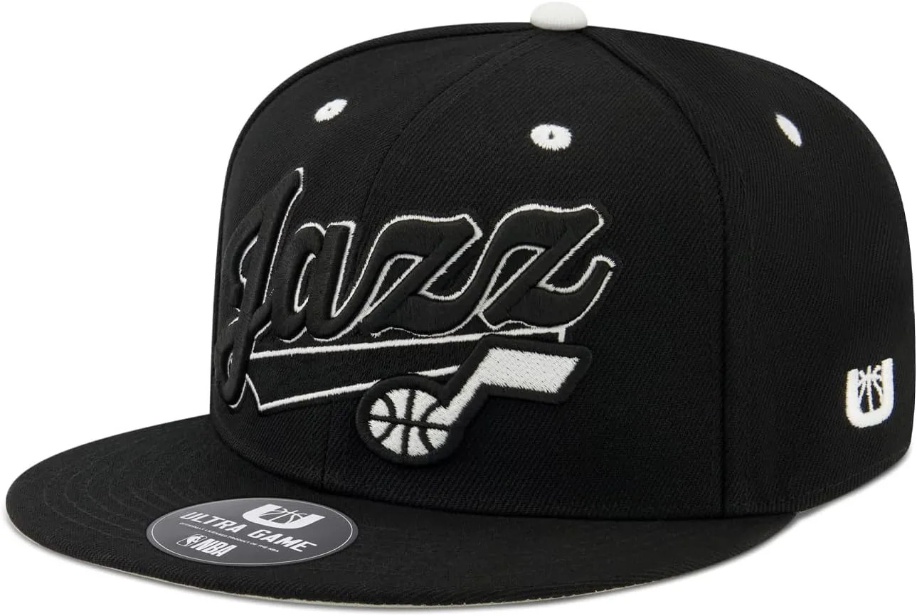 Ultra Game Men's NBA Official Snap Back 3D Embroidered Team Logo Baseball Cap Hat