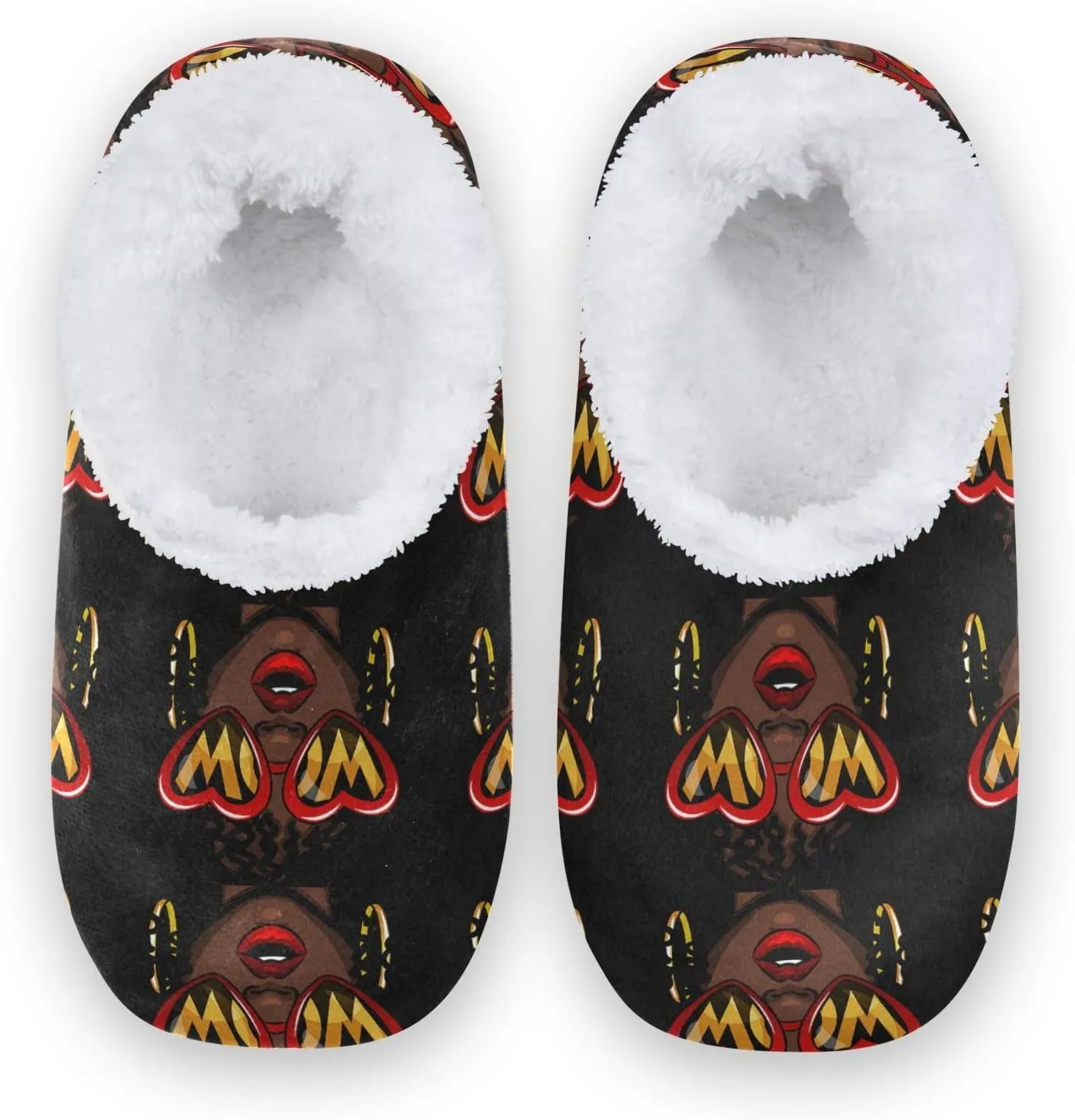 Unisex Fuzzy House Slippers Memory Foam Warm Slip Shoes Fur Lining M-XXL