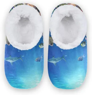 Unisex Fuzzy House Slippers Memory Foam Warm Slip Shoes Fur Lining M-XXL