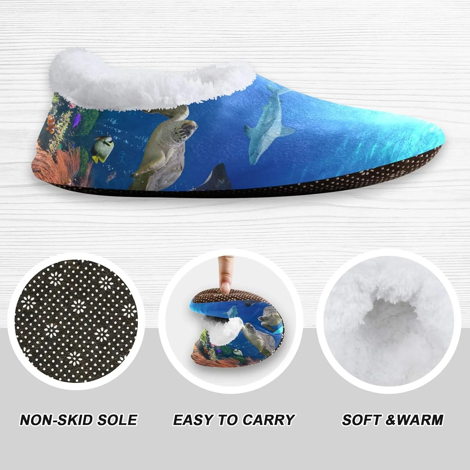 Unisex Fuzzy House Slippers Memory Foam Warm Slip Shoes Fur Lining M-XXL