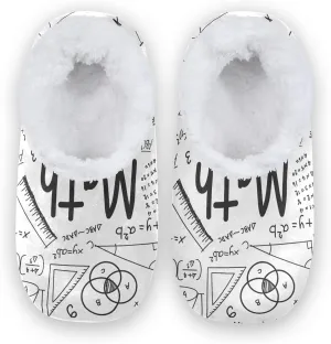 Unisex Fuzzy House Slippers, Warm Fur Lining Shoes, Non-Slip Memory Foam Slippers M-XXL