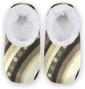 Unisex Fuzzy House Slippers, Warm Fur Lining Shoes, Non-Slip Memory Foam Slippers M-XXL