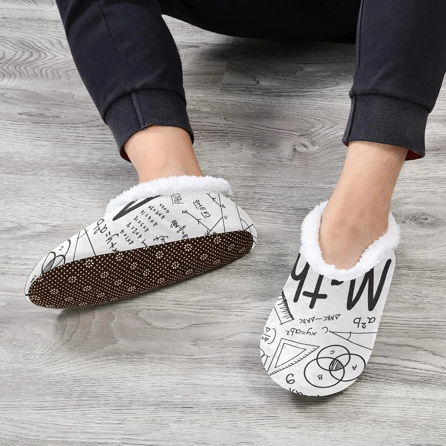 Unisex Fuzzy House Slippers, Warm Fur Lining Shoes, Non-Slip Memory Foam Slippers M-XXL