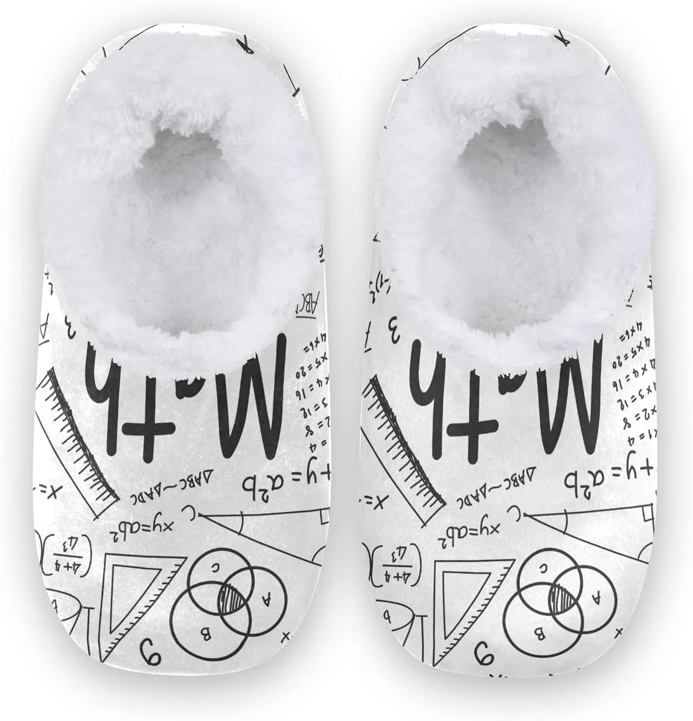 Unisex Fuzzy House Slippers, Warm Fur Lining Shoes, Non-Slip Memory Foam Slippers M-XXL