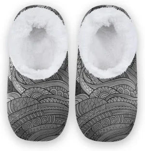 Unisex Fuzzy House Slippers, Warm Fur Lining Shoes, Non-Slip Memory Foam Slippers M-XXL
