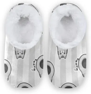 Unisex Fuzzy House Slippers, Warm Fur Lining Shoes, Non-Slip Memory Foam Slippers M-XXL