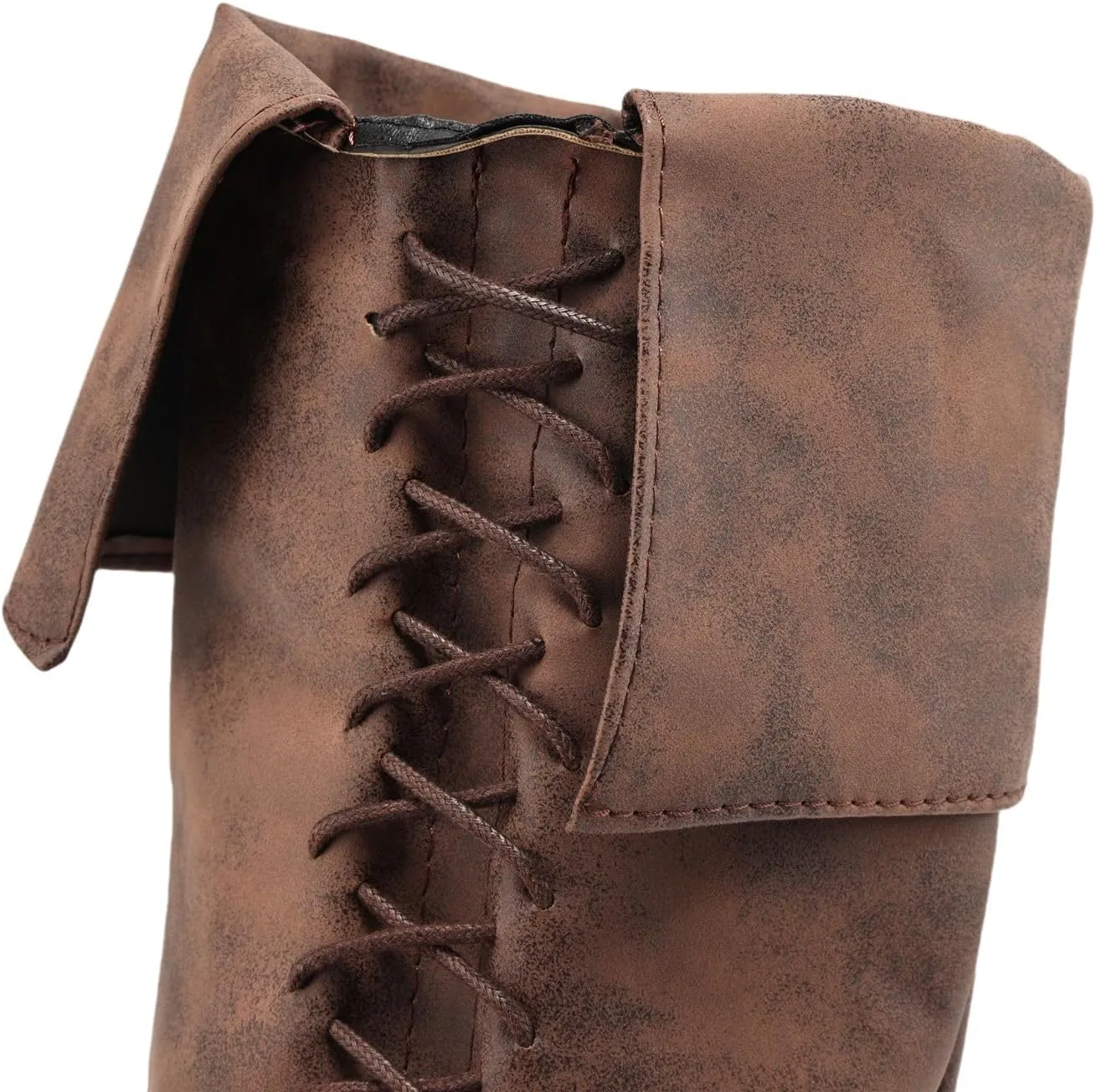 Unsex Retro Medieval Renaissance Pull On Boots Mid Calf Gothic Boots Halloween Cosplay Cuff Shoes