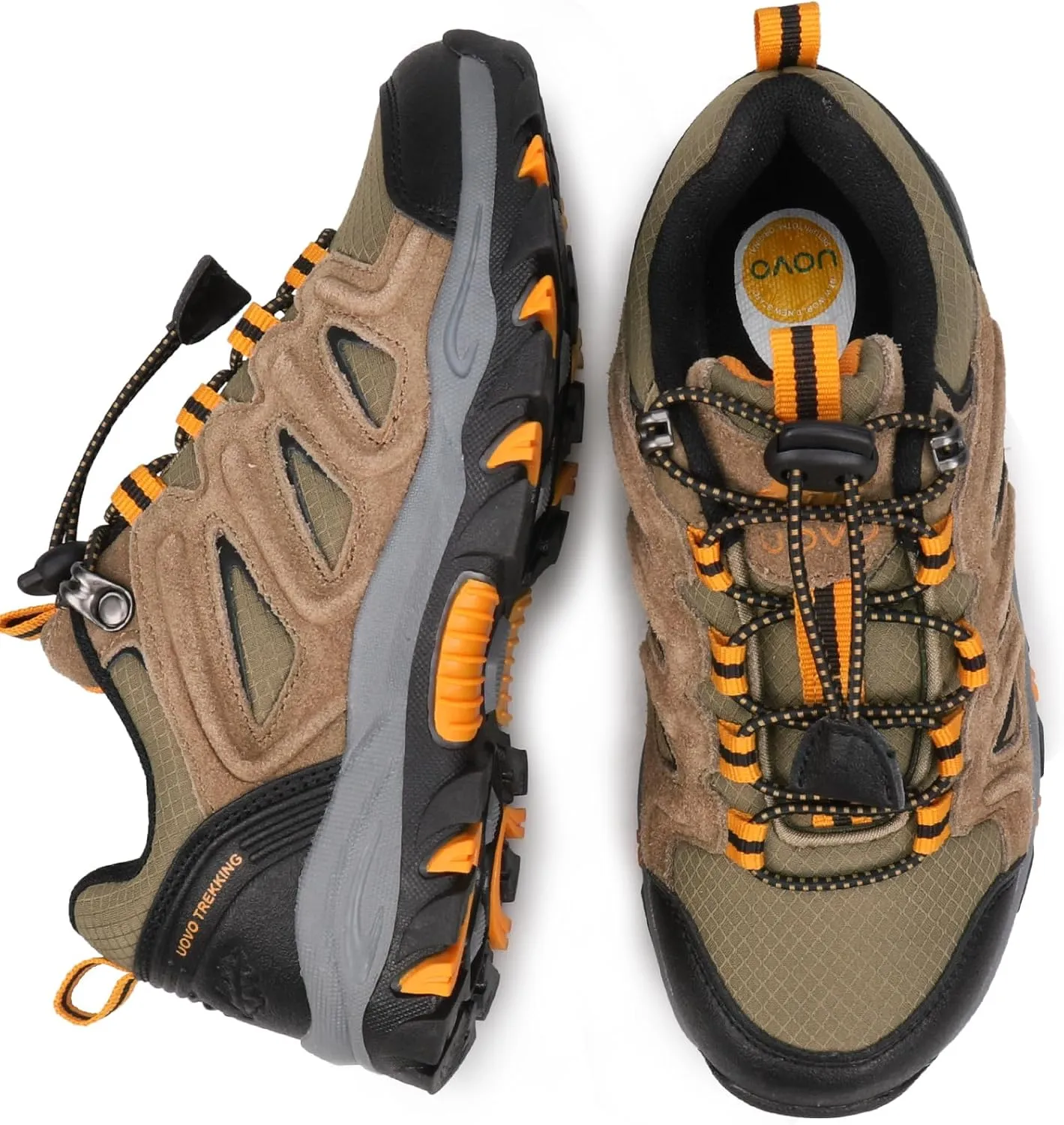UOVO Boys Girls Hiking Shoes Kids Waterproof Running Trail Fashion Sneakers Breathable Lightweight Non-Slip Outdoor Walking Sports Shoe(Little/Big Kids)