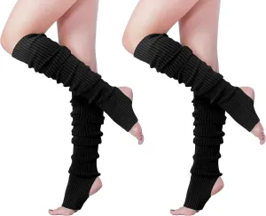 v28 Long Leg Warmer, Women’s Men 80s Party Ribbed Knit Dance Sports