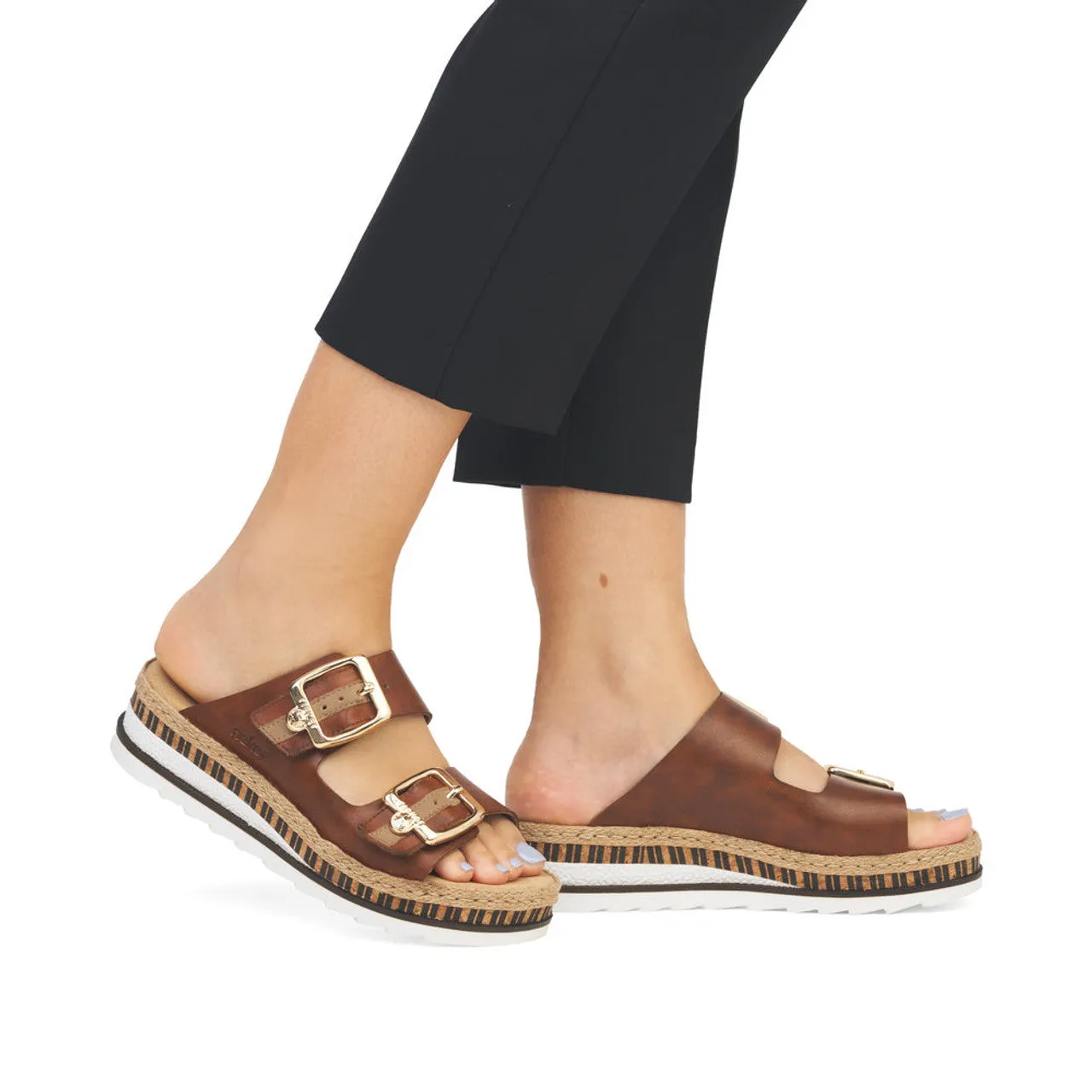 V7955-24 - Rich Tan Buckle Sandal- Rieker