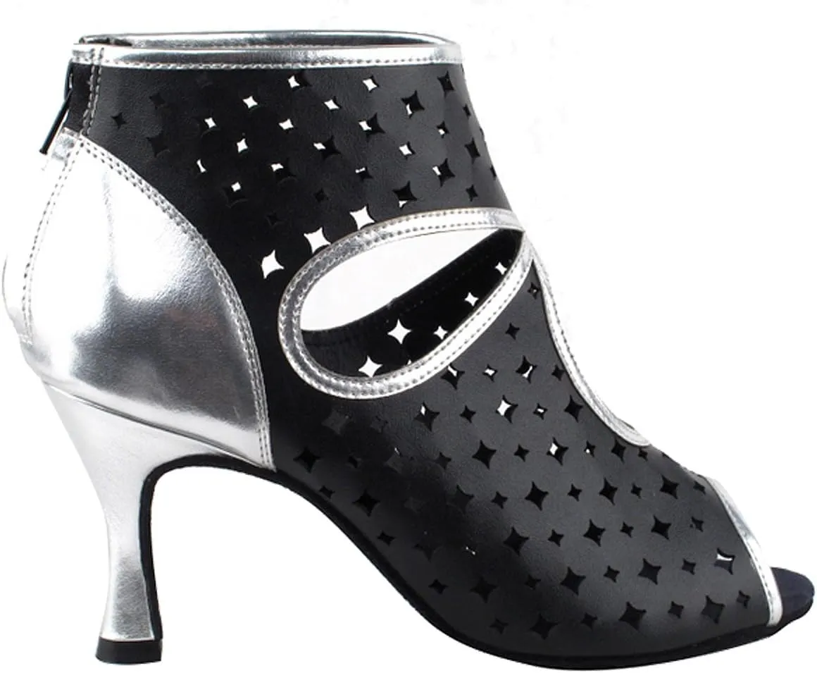 Very Fine Women's Salsa Ballroom Tango Dance Shoes CD3022 Bundle with Shoe Brush 3"