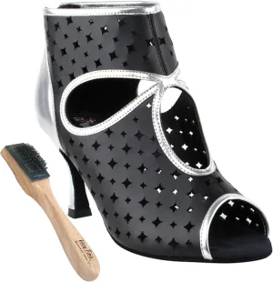 Very Fine Women's Salsa Ballroom Tango Dance Shoes CD3022 Bundle with Shoe Brush 3"