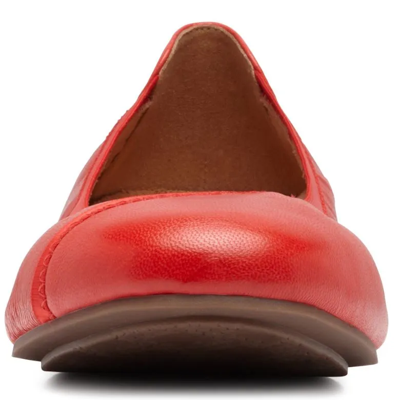 Vionic Cherry Red Caroll Womens Comfort Ballet Flat
