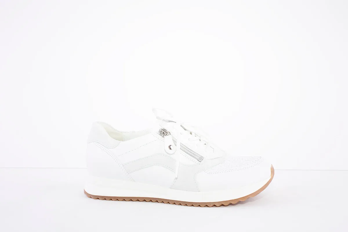 WALDLAUFER - 752003 300 VICKY-LACED/ZIP COMFORT SHOE-H WIDTH - WHITE