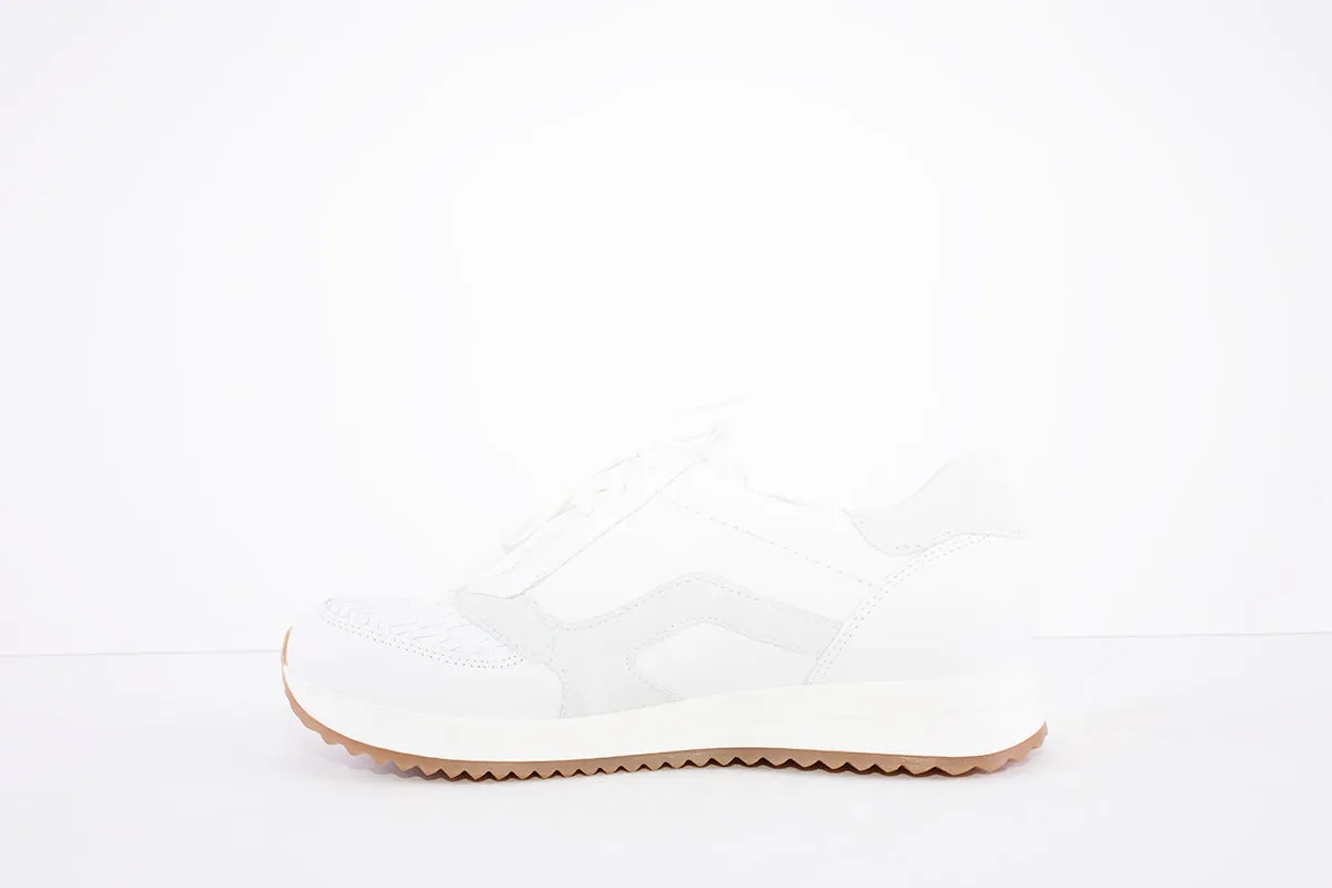 WALDLAUFER - 752003 300 VICKY-LACED/ZIP COMFORT SHOE-H WIDTH - WHITE