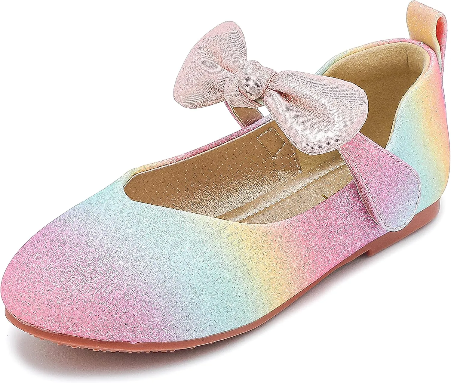 Walofou Flower Girls Wedding Party Princess Shoes Flats for Kid Toddler