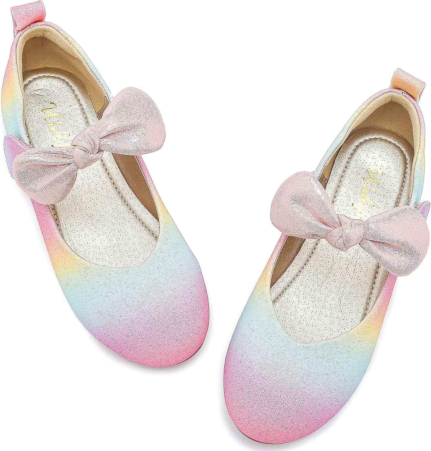 Walofou Flower Girls Wedding Party Princess Shoes Flats for Kid Toddler