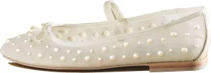 White Mesh Flats for Women Breathable Mesh Ballet Flats with Cute Bows, Dressy Fishnet Shoes with Round Toe for Comfort and Style Size 11