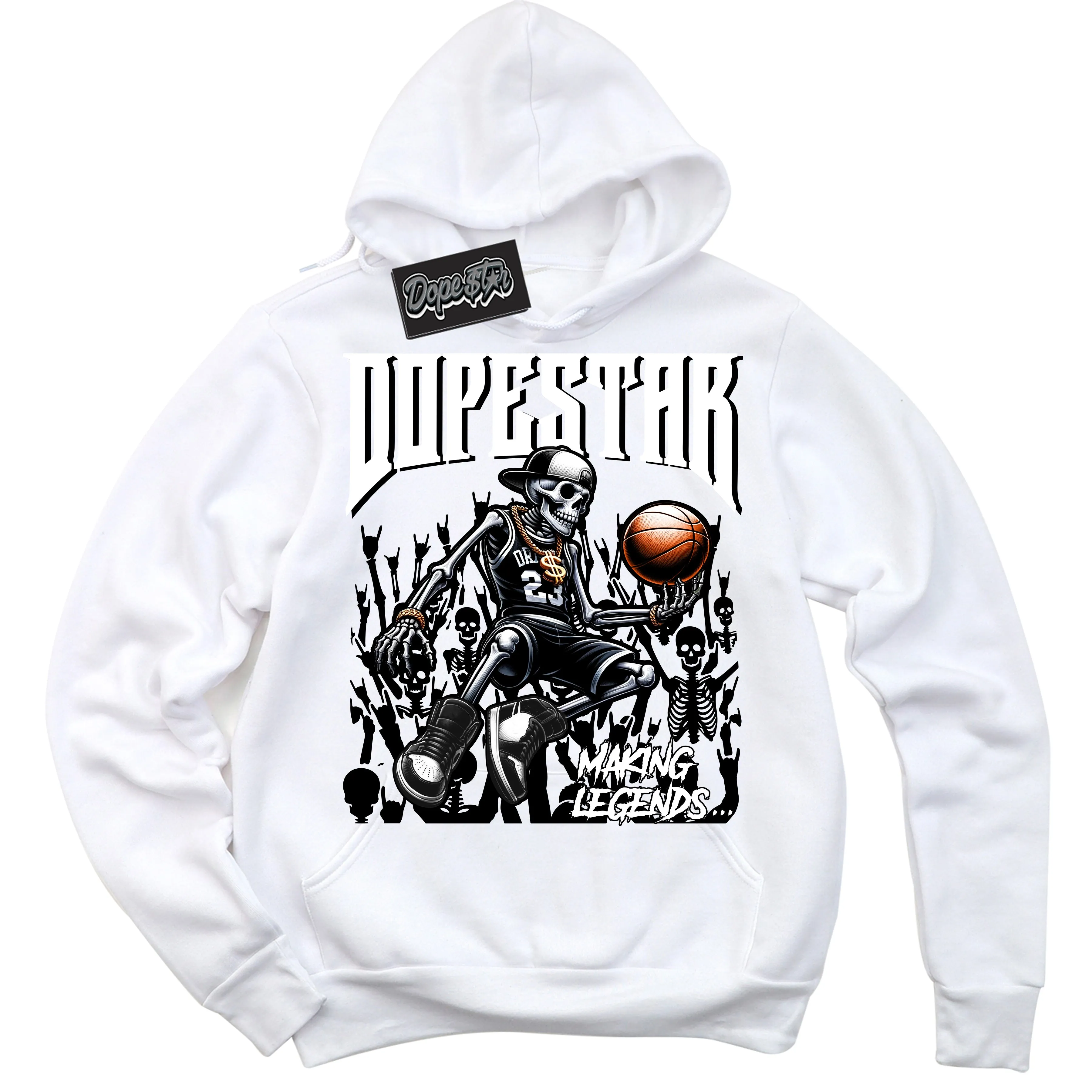 White Thunder 4s Sneaker Hoodie Making Legends Graphic