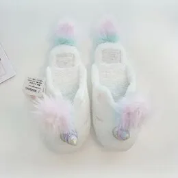 White Unicorn Mule Slippers
