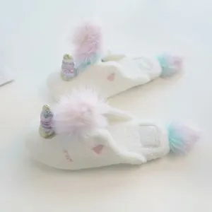 White Unicorn Mule Slippers