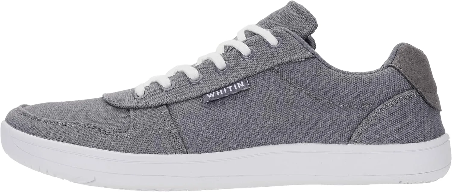 WHITIN Men's Wide Barefoot Shoes | Stylish Canvas Minimalist Sneakers | Zero Drop Sole