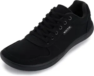 WHITIN Men's Wide Barefoot Shoes | Stylish Canvas Minimalist Sneakers | Zero Drop Sole