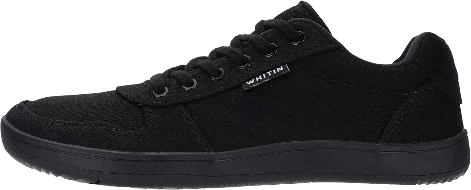WHITIN Men's Wide Barefoot Shoes | Stylish Canvas Minimalist Sneakers | Zero Drop Sole