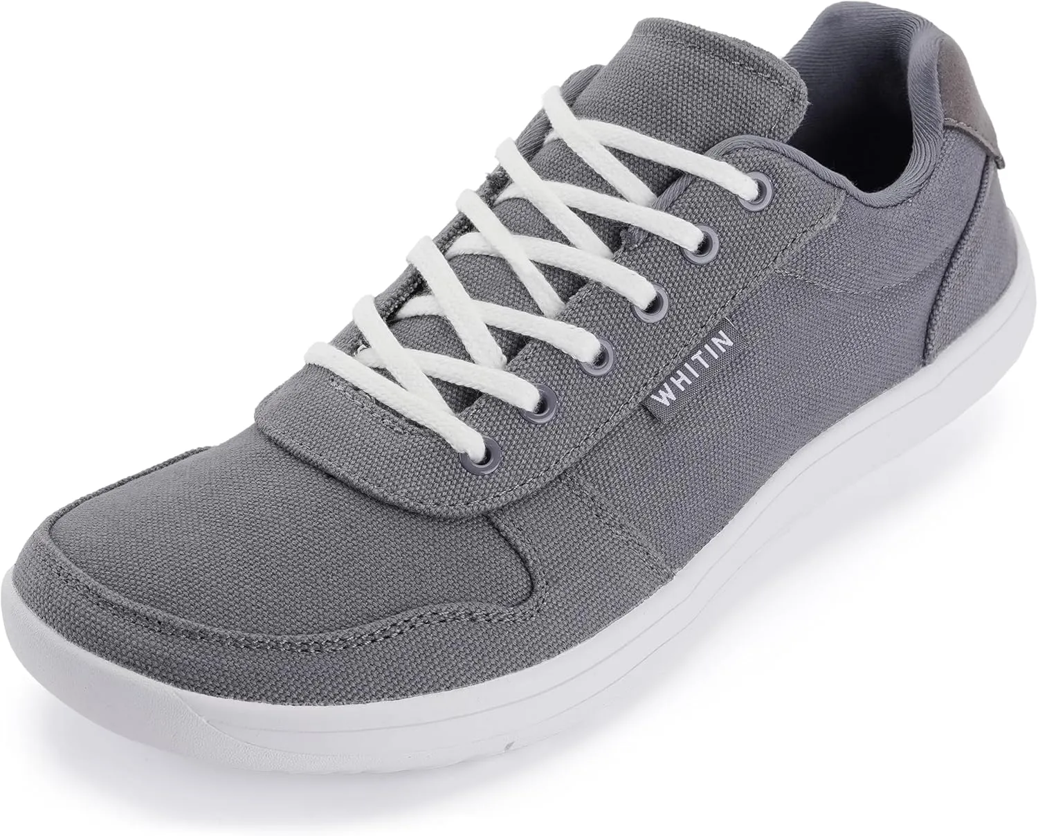 WHITIN Men's Wide Barefoot Shoes | Stylish Canvas Minimalist Sneakers | Zero Drop Sole