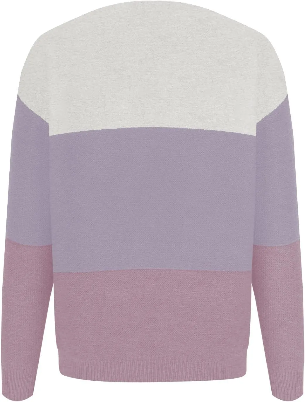 Winter Sweaters for Women 2024 Casual Loose Color Block Pullover Sweater Long Sleeve Boat Neck Knit Jumper Tops